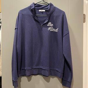 Be kind 3/4 zip up sweatshirt